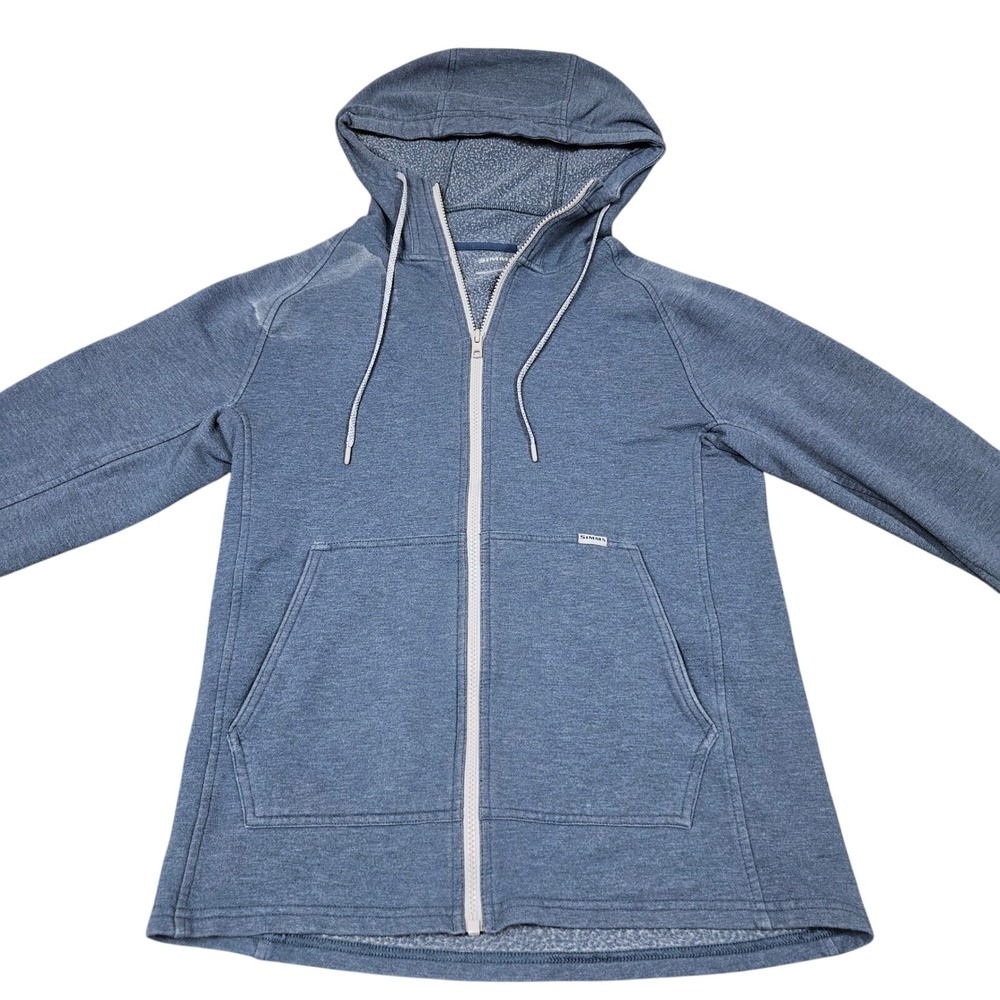Simms Full Zip Hoodie Women S Blue Heathered Fishing Outdoor Performance Utility